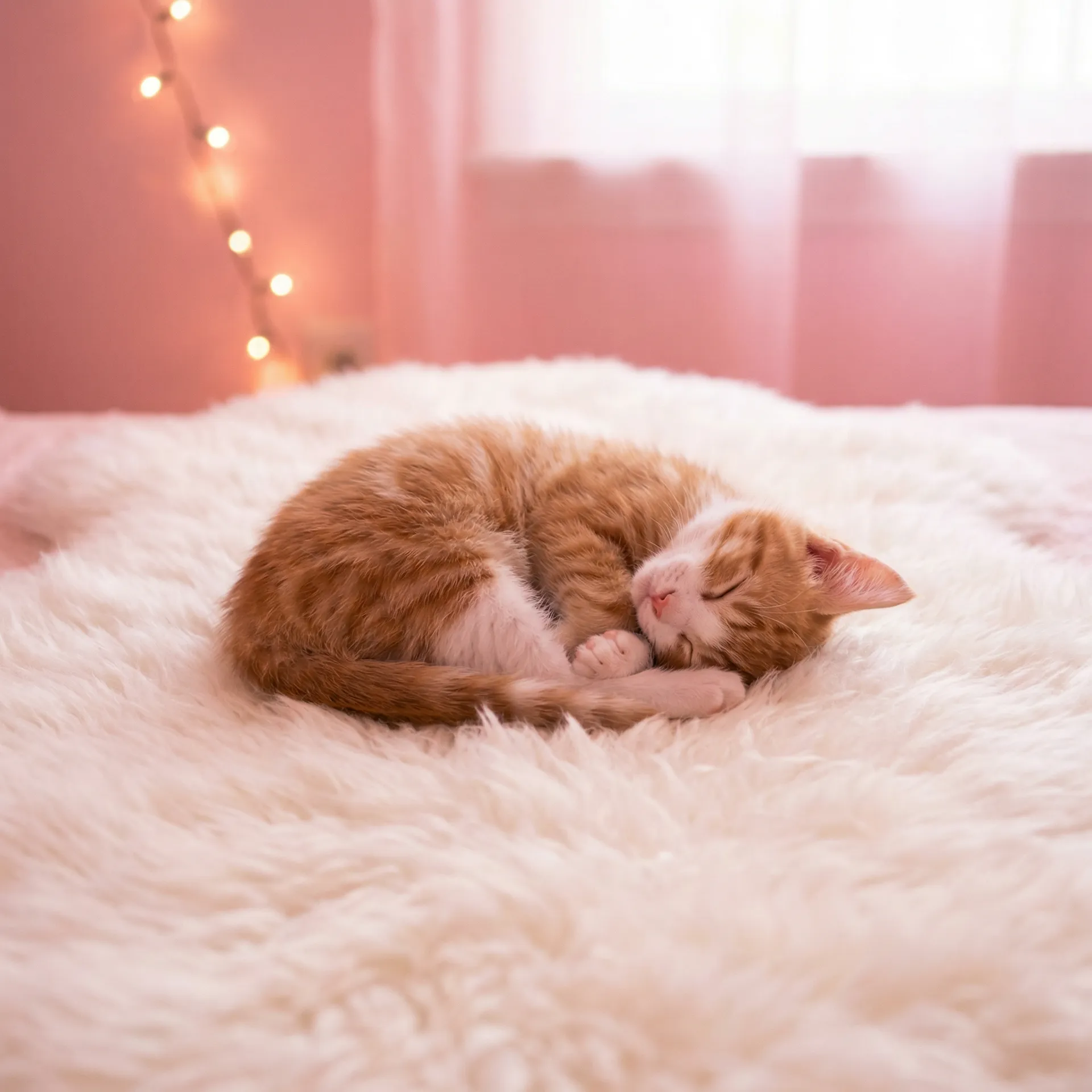 小猫蜷成一团入睡 - 捷克街头塔诎
