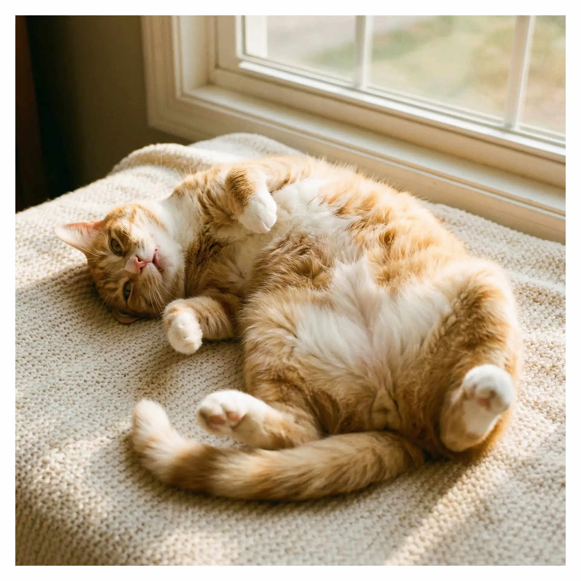 猫咪仰躺露出肚皮 - 捷克街头塔诎